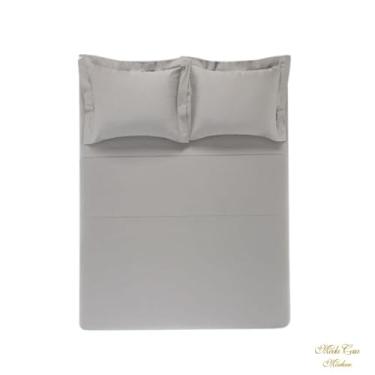 Imagem de Jogo de Cama Queen Karsten 270 Fios Cetim 100% Algodão Domos Cinza