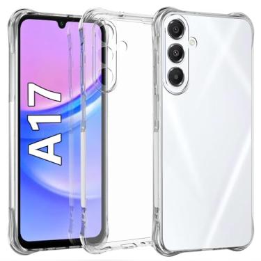 Imagem de USTIYA Capa para Samsung Galaxy Case Uso Resistente, Bumper Absorção Choques em TPU Transparente capinha Protector Câmera Espessamento nas Quatro Pontas da Carcasa (Samsung A17)