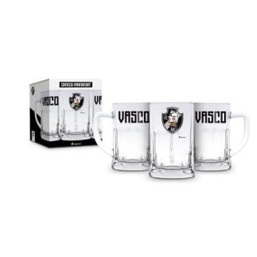 Imagem de Caneca de chopp vidro 565ml time futebol - vasco da gama - Brasfoot Pr