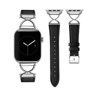 Imagem de Pulseira De Couro Feminina Para Apple Watch Ultra 3/2/1 49mm 42mm 44mm