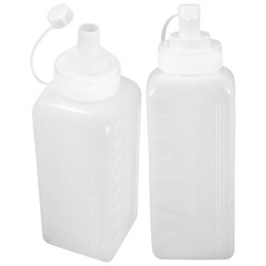 Imagem de Cabilock 2 garrafas de espremer condimento garrafas de molho de boca larga recarregáveis dispensador de azeite de oliva para cozinha