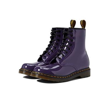 Imagem de Dr. Martens Bota de couro 1460 com 8 olhos, Lamper patenteado Black Groselha, 35
