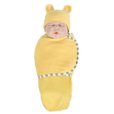 Imagem de Mantas Para Enrolar Bebês | Saco De Dormir Respirável Com Chapéu Macio - Mantas de Enrolar Para Berçário - Para Meninos e Meninas em Viagens Casa Hotel Ar Livre