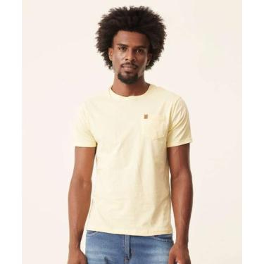Imagem de Camiseta Masculina Bolso Manga Curta MR-02323, Amarelo, P