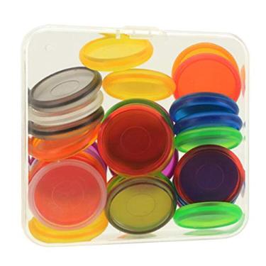 Imagem de Almencla 30 pacotes de discos de plástico encadernação cogumelo buraco DIY caderno materiais de escritório - multicolorido, 28 mm