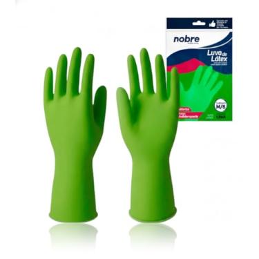 Imagem de Luvas Látex Verde Tamanho M - Par Resistente para Agentes Químicos Nobre