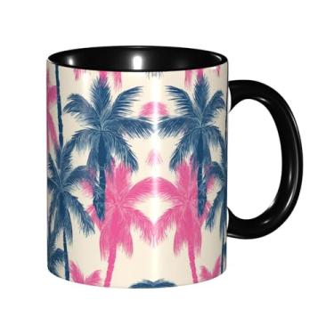 Imagem de Zeraoke Canecas de café criativas com estampa de palmeira, personalizado, presente para família, tamanho de 325 ml, unissex