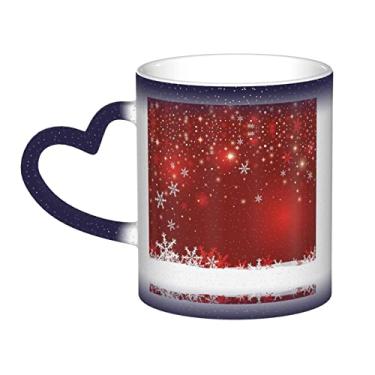 Imagem de Caneca de café divertida de Natal, xícara de cerâmica mágica sensível ao calor que muda de cor, 12 onças, para café/chá/leite/cacau, para adolescente/aniversário/festival/presentes