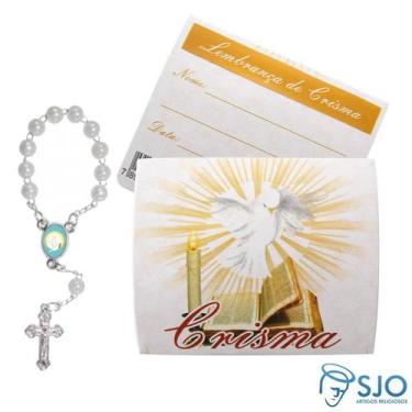 Imagem de Kit 50 Cartões com Mini Terço para Crisma - SJO Artigos Religiosos