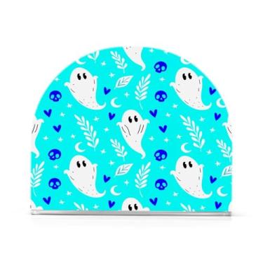 Imagem de Wassud Porta-guardanapos acrílico fantasmas com caveiras, dispensador de guardanapos de papel moderno em forma de U para mesa, cozinha, sala de jantar, bancada 1 peça (comporta 50-60 guardanapos)