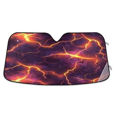 Imagem de CEBUGI Para-brisa para-sol para janela dianteira do carro, para-sol, viseira dobrável para caminhão, SUV, mantenha seu veículo fresco, relâmpago brilhante