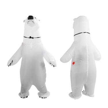 Imagem de HEEPDD Fantasia de Urso Inflável, Traje de Animal à Prova d'água, Roupa de Festa Divertida para Adultos Fantasia de Urso Inflável de 63 a 74,8 Polegadas, Decoração Leve para Casa