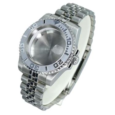 Imagem de FEIYASHI Caixa de relógio de vidro safira de luxo para NH35 NH36 substituição 28,5 mm movimento de relógio de aço inoxidável peça de reparo de iate, Tampa inferior sólida 1, For Miyota8215 8205