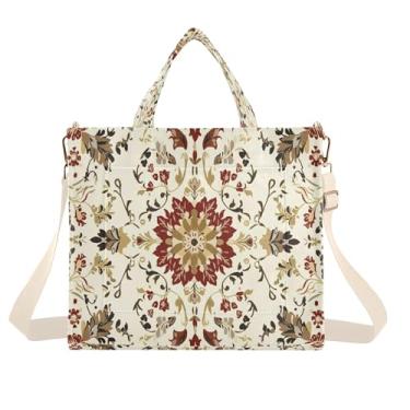 Imagem de Burbuja Sacola feminina com design elegante, bolsa tiracolo de veludo cotelê para compras, trabalho, viagem, P, B174, Medium