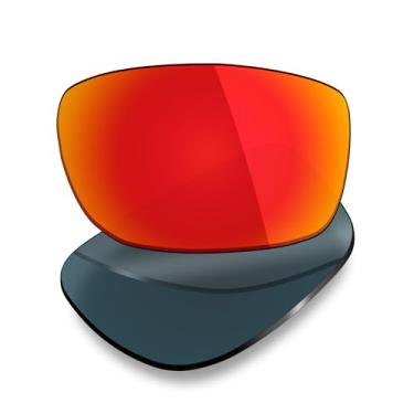 Imagem de Mryok Lentes de substituição UV400 compatíveis com óculos de sol Spy Optic Hielo, HD Polarized, proteção UV, resistente a impactos e ajuste perfeito - Vermelho fogo