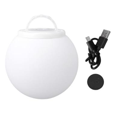 Imagem de Zyyini Luz de Bola Brilhante LED de 15 Cm, Lâmpada de Ambiente Recarregável Com Mudança de 7 Cores Com Modo de Respiração Gradiente Automático Bola de Luz de Piscina Flutuante para