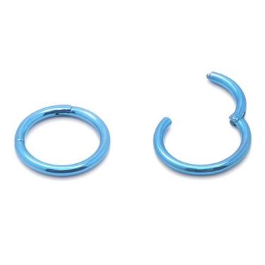 Imagem de Piercing Argola Articulada Click 1.2mm em Titânio Azul Claro 38v - M2 