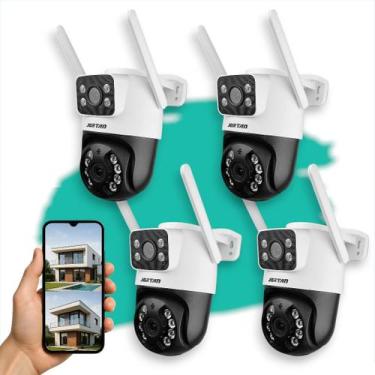 Imagem de Kit 4 Câmeras Jortan Wifi Lente Dupla Externa Visão Noturna