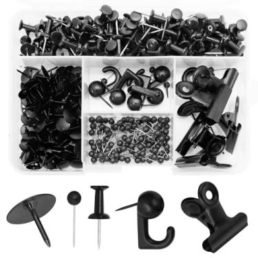 Imagem de Cionyce Conjunto de 310 pinos de pressão, 5 tachinhas decorativas de polegar com desenhos sortidos de gancho e clipe para quadro de avisos, quadro de cortiça, escritório, decoração de casa e projetos