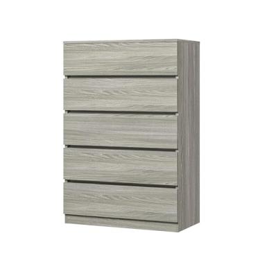 Imagem de Cômodas Cômoda branca com 5 gavetas para penteadeira de quarto, mesa maquiagem, corredor, 27,6 pol. Móveis(Grey Oak)