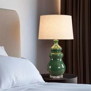 Imagem de Luxo Contemporâneo Lâmpada De Mesa De Cerâmica LED Criatividade Americana Sala De Estar Quarto Estudo Villa Hotel Cama Mesa Luz (Estilo 294A)