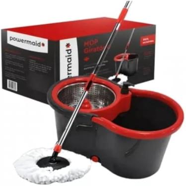 Imagem de Mop esfregao rotativo para limpeza de casa, pratico, e funcional, verde claro