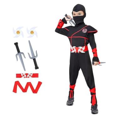 Imagem de Tackview Fantasia para meninos, fantasia de cosplay com acessórios de espuma para festas infantis (preto, T)