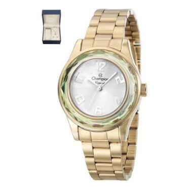 Imagem de RELOGIO CHAMPION ANALOGICO BRANCO METAL DOURADO CN29990J