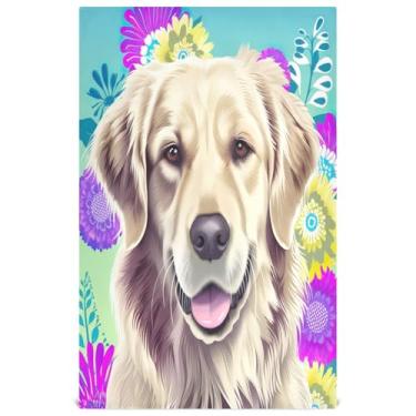 Imagem de Joisal Cute Golden Retriever Conjunto de toalha de prato de cozinha de casa de fazenda de cachorro decorativo bonito toalha de mão para secar pratos absorventes de secagem rápida 45 x 71 cm, 4 pacotes