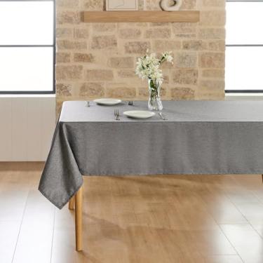Imagem de Wuluwala Toalha de mesa rústica para mesas de jantar, toalha de mesa simples de cor sólida, toalha de mesa resistente, tecido lavável, impermeável, capa de mesa para cozinha, uso interno e externo