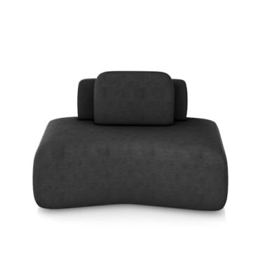 Imagem de Sofá Ilha Sala de Estar Dakota 174cm Modulado Encosto Almofada Solta Veludo Preto G33 - Gran Belo