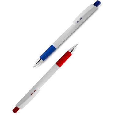 Imagem de Caneta Esferográfica Retrátil Executiva, Metal e Plástico, Escrita Azul, Acabamento Fosco, Grip Metálico, 0.7mm, Cilíndrica, Para Escrita Geral, 14cm (Azul e Vermelho 2)