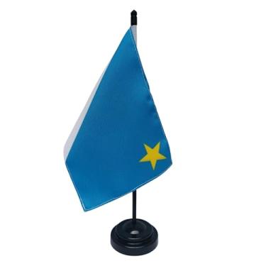 Imagem de Bandeira de Mesa Mato Grosso do Sul, Decorativa, Dupla Face, Multicolorido, 19x13cm, Base e Haste Preta, Escritório e Eventos, Tecido Oxford