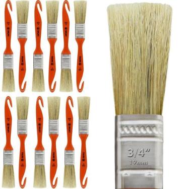 Imagem de Kit 12 Trinchas Pinceis Tigre Porta Móveis Madeira Verniz Cabo Plástic