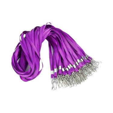 Imagem de Cordão Para Crachá De Identificação Com Gancho Giratório, 10 Ou 20 Peç