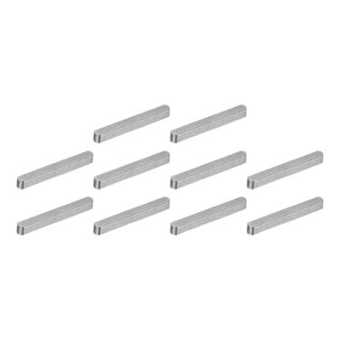 Imagem de uxcell Chave de pena redonda de 10 peças, chaveiro de eixo de acionamento paralelo de aço carbono de 5 x 5 x 45 mm, chaveta de máquina para conexão de fixação do tipo de eixo