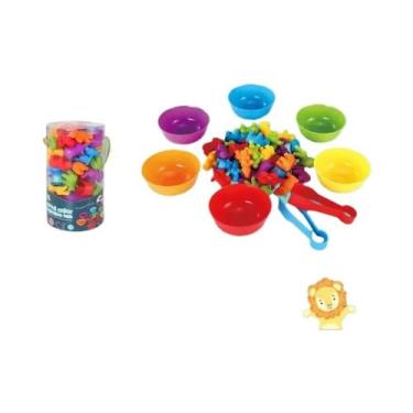 Imagem de Urso Contador Arco-Íris Brinquedos De Matemática Montessori Jogo De Cl