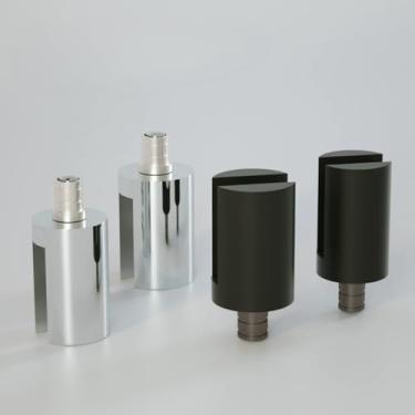 Imagem de 2 peças dobradiças ativas de porta de vidro para porta de chuveiro pivotada 90 graus latão acessórios de chuveiro braçadeiras de tela eixo superior e inferior (preto, G)