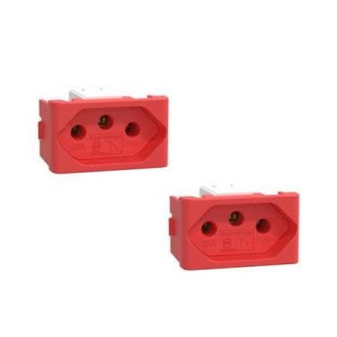 Imagem de Kit 2 Modulo Tomada 20A Vermelho S401119 Lunare Up Decor Schneider