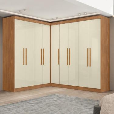 Imagem de Guarda-roupa Modulado de Canto 9 Portas e 4 Gavetas Paris - Maxel
