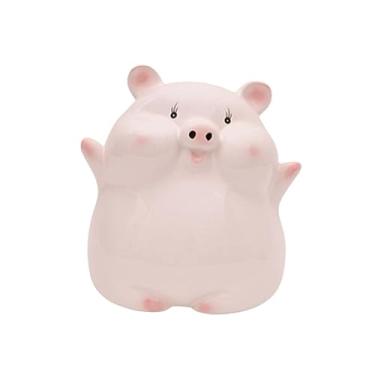 Imagem de Cofrinho de cerâmica requintado adorável ornamentos caixa econômica desktop moderno simples pote de moedas para sala de estar fácil de armazenar