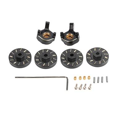 Imagem de Cuofyunl rc cubo de roda copo direção profissional latão alta precisão rc hex acoplador direção copo para axial scx24 1/24 rc carro