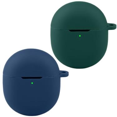 Imagem de Acddeny Capa de fone de ouvido compatível com Google Pixel Buds 2a, [suporta carregamento sem fio] [capa protetora à prova de choque] capa de silicone para fone de ouvido (azul-verde)