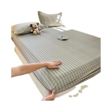 Imagem de Lençol Ajustável Estilo Xadrez Amigo Da Pele Para Quarto De Meninos E 