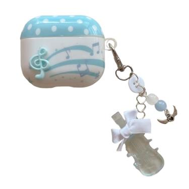 Imagem de GUAYQAT Capa de fone de ouvido para Airpods 4, capa protetora fofa de TPU moderno, nota musical, estilo padrão Apple, compatível com AirPods 4ª geração para meninas e mulheres (A)