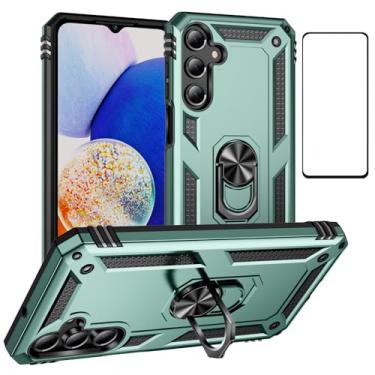 Imagem de WVOZWWO Capa para Xiaomi redmi Note 13 Pro 5G com protetor de tela, proteção militar à prova de choque, capa traseira defensora para Redmi Note 13 Pro 5G (verde, Galaxy A16)