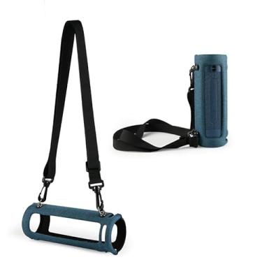 Imagem de Capa de silicone para Sony SRS-XB23, capa macia de gel, capa de borracha, bolsa de transporte de viagem com alça, capa protetora (azul)