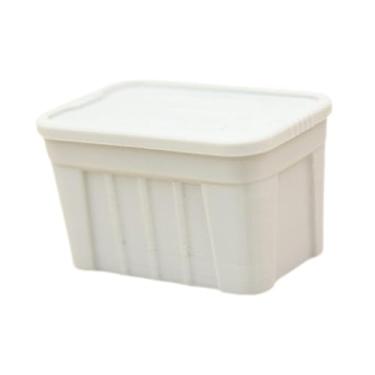 Imagem de harayaa Caixa organizadora para casa de bonecas em escala 1:12, acessórios decorativos para bonecas, recipiente simulado com tampa para enfeites de sala de, Cinza