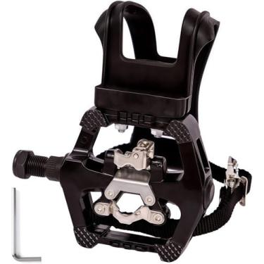 Imagem de YBEKI Pro-Grade SPD Spin Pedais e correias/clipe de dedo do pé para exercício interno ciclismo e Spin Peloton/Schwinn/Sunny/Bikes compatíveis, eixo de 9/40.6 cm com rolamentos selados + 12 meses de