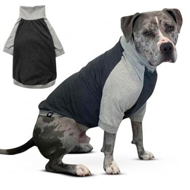 Imagem de Pulôver de cachorro grande Tooth & Honey / Pulôver de cachorro / Camisa leve / Camisa de bloco de cores/Camisa de verão/Cinza escuro/Camiseta alérgicaTooth & Honey Extra Large cinza 874628